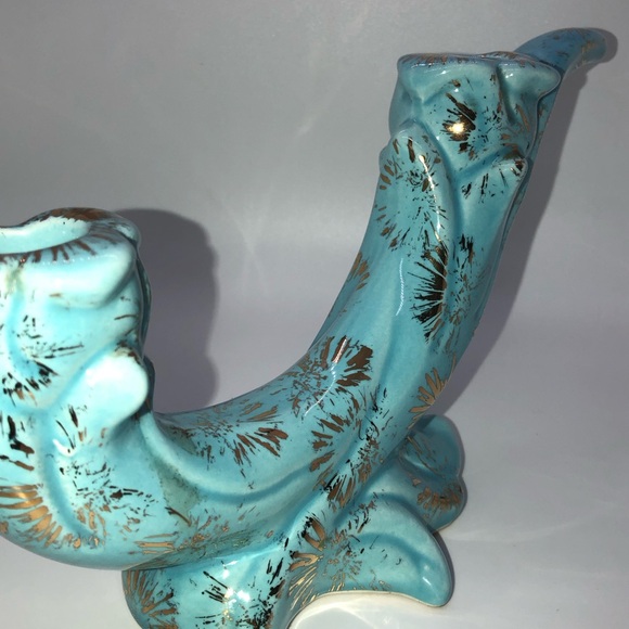 Vintage MCM Ornate Japanese Candle Stick Holder Ceramic Hand Painted Gold - Picture 6 of 13